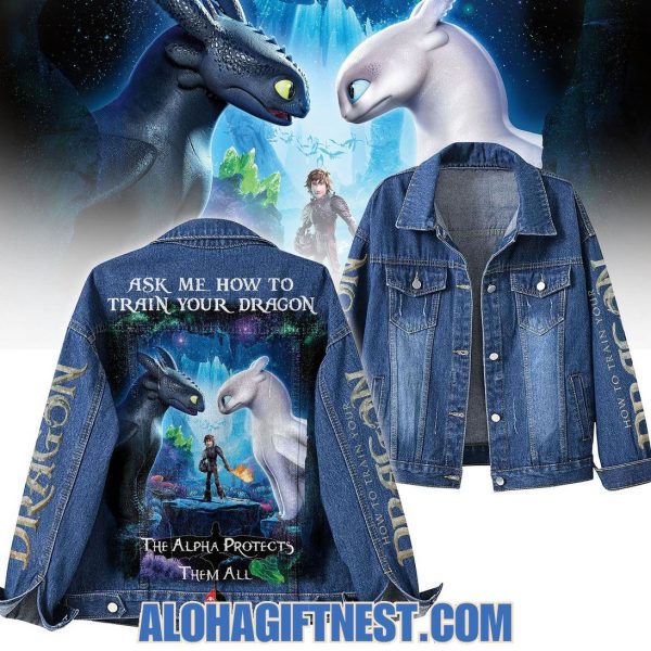 Ask Me How To Train Your Dragon The Alpha Protects Them All Limited Edition Denim Jacket