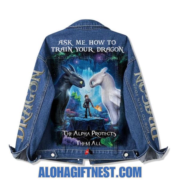 Ask Me How To Train Your Dragon The Alpha Protects Them All Limited Edition Denim Jacket