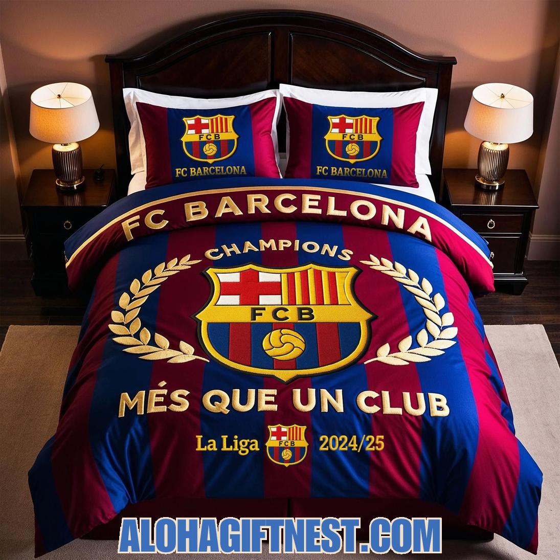 Barcelona La Liga Champions 2024-25 Mes Que Un Club Limited Edition Bedding Set Barcelona La Liga Champions 2024-25 Mes Que Un Club Limited Edition Bedding Set
