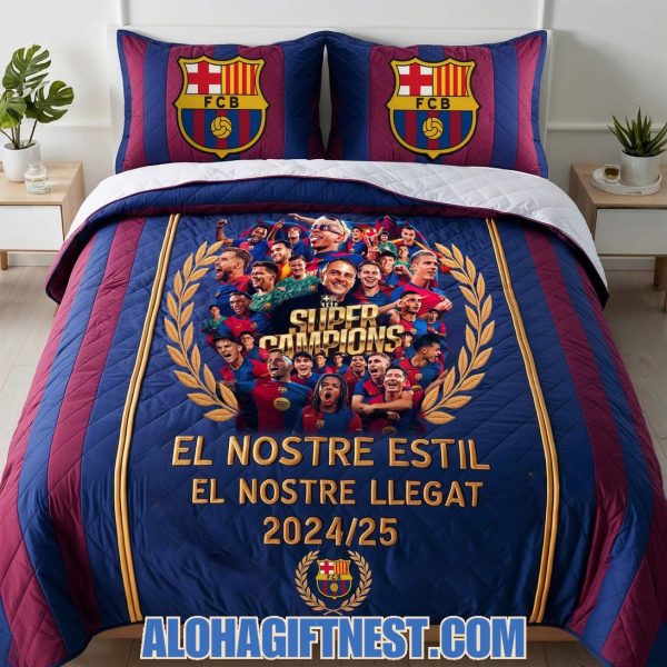 Barcelona Super Champions El Nostre Estil El Nostre Llegat 2024-25 Limited Edition Bedding Set