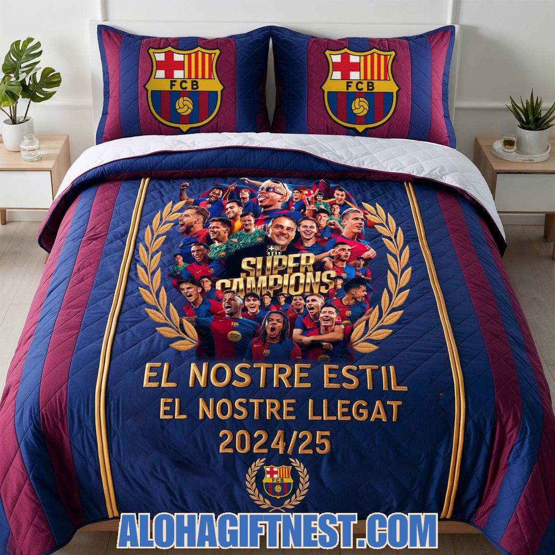 Barcelona Super Champions El Nostre Estil El Nostre Llegat 2024-25 Limited Edition Bedding Set Barcelona Super Champions El Nostre Estil El Nostre Llegat 2024-25 Limited Edition Bedding Set