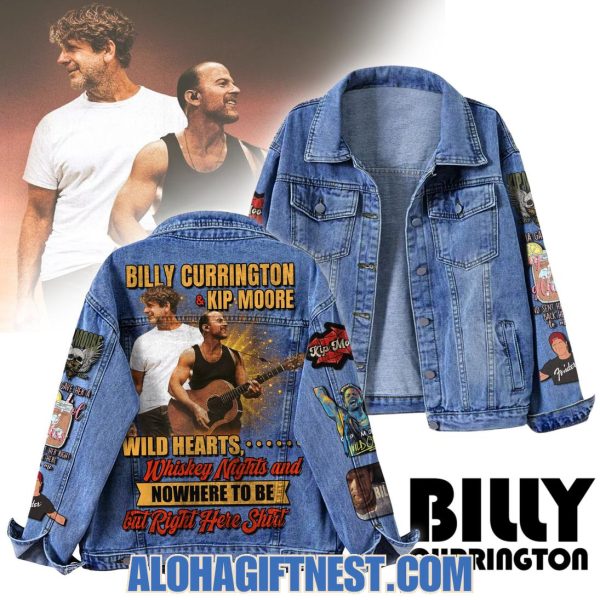 Billy Currington And Kip Moore Wild Hearts,… Whiskey Nights And Nowhere To Be But Right Here Shirt Denim Jacket