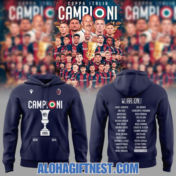 Bologna FC Campioni 2025 W3ar3on3 Limited Edition Hoodie