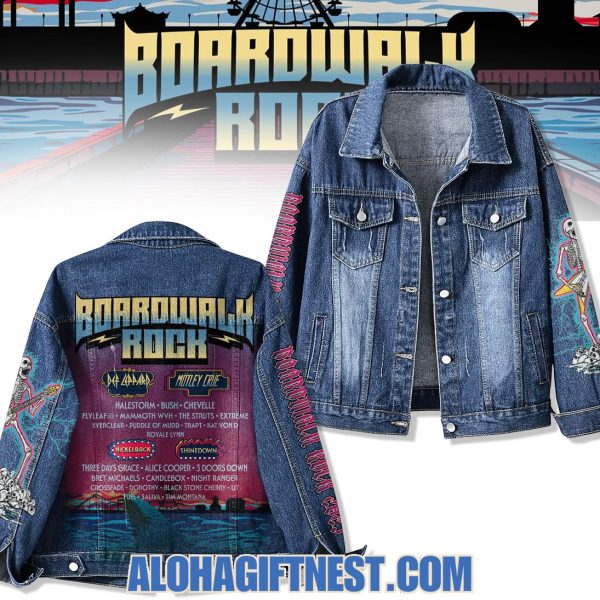 Def Leppard x Motley Crue Boarowalk Rock 2025 Denim Jacket
