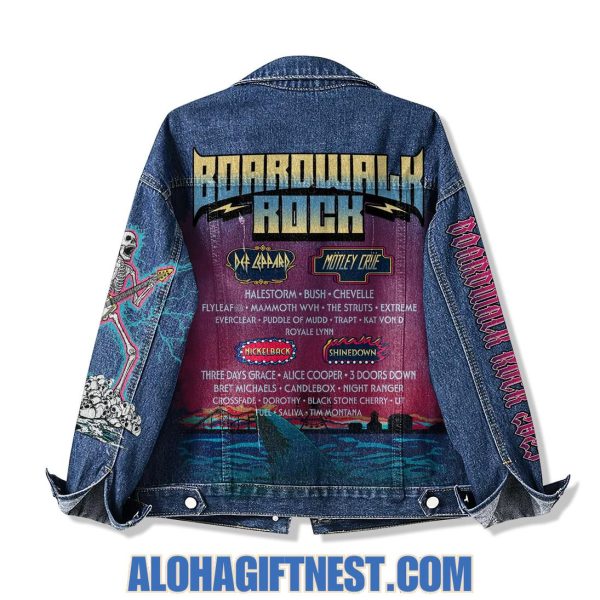Def Leppard x Motley Crue Boarowalk Rock 2025 Denim Jacket