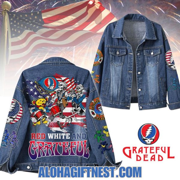 Grateful Dead Red White And Grateful Denim Jacket