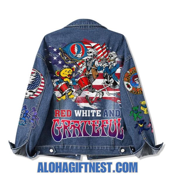 Grateful Dead Red White And Grateful Denim Jacket