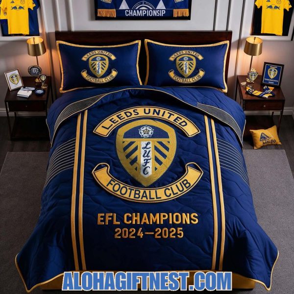Leeds United Football Club EFL Champions 2024-2025 Bedding Set