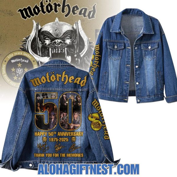 Motorhead Happy 50th Anniversary 1975-2025 Thank You For The Memories Denim Jacket