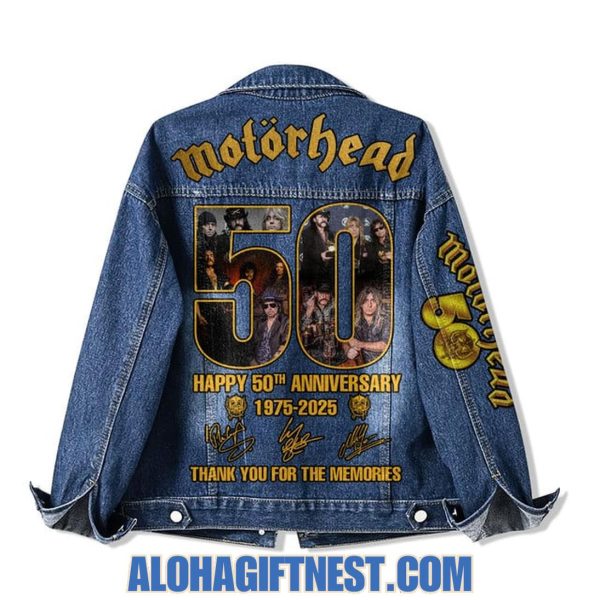 Motorhead Happy 50th Anniversary 1975-2025 Thank You For The Memories Denim Jacket