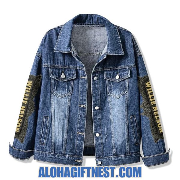 Red White And Willie Nelson Denim Jacket