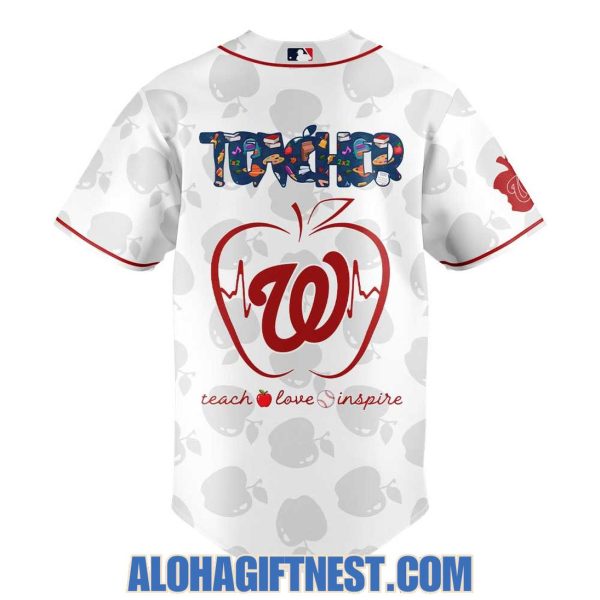 Washington Nationals 2025 Teacher Appreciation Night, “Teach Love Inspire” Baseball Jersey