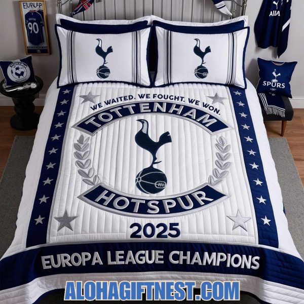 We Waited, We Fought, We Won FC Tottenham Hotspur 2025 Europa League Champions Limited Edition Bedding Set
