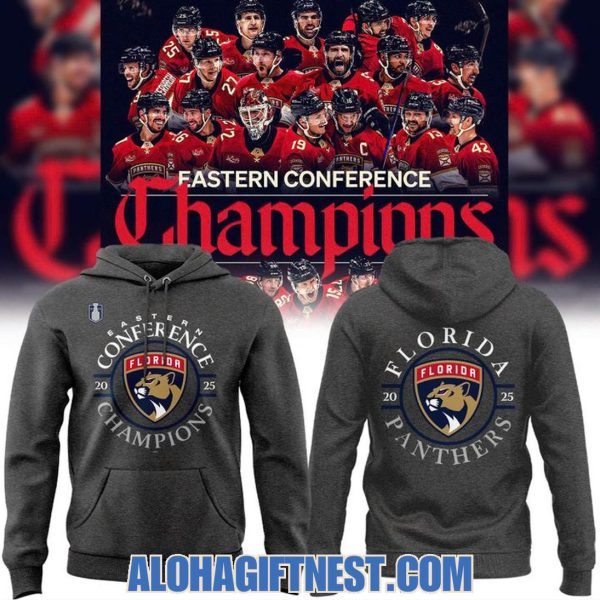 Florida Panthers Eastern Conference 2025 Champions Hoodie – Grey