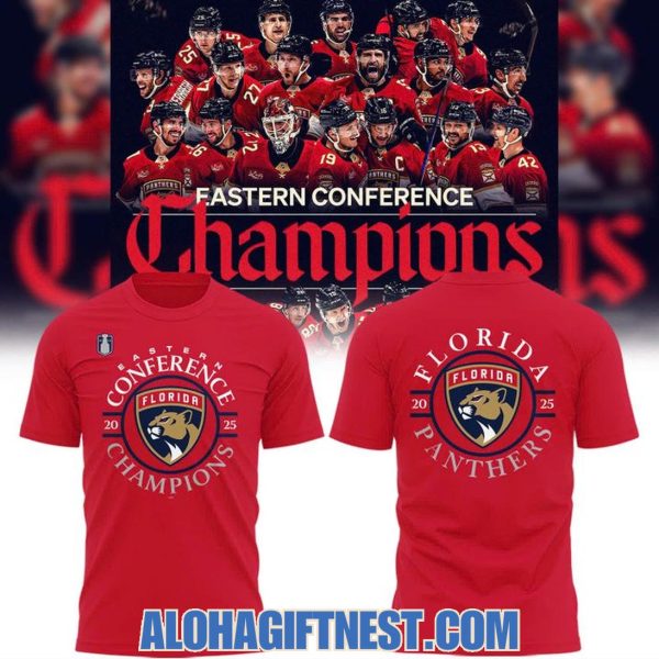 Florida Panthers Eastern Conference 2025 Champions Hoodie – Red
