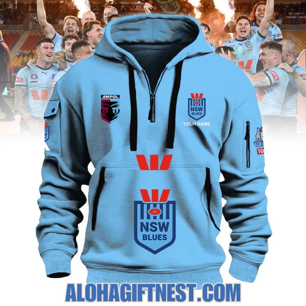 New South Wales Blues 2025 Custom Name Quarter Zip Hoodie