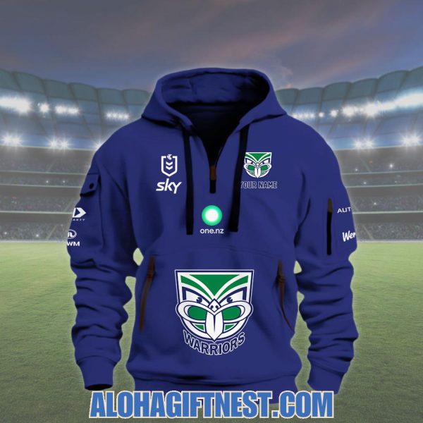 New Zealand Warriors 2025 Custom Name Quarter Zip Hoodie