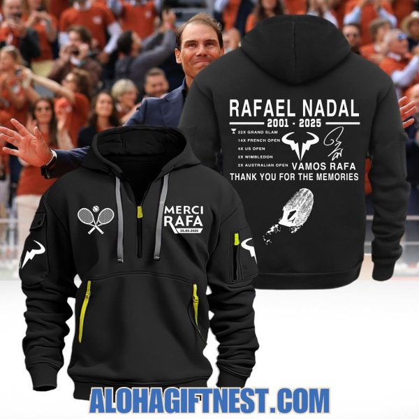 Rafael Nadal 2001-2025 Thank You For The Memories Quarter Zip Hoodie